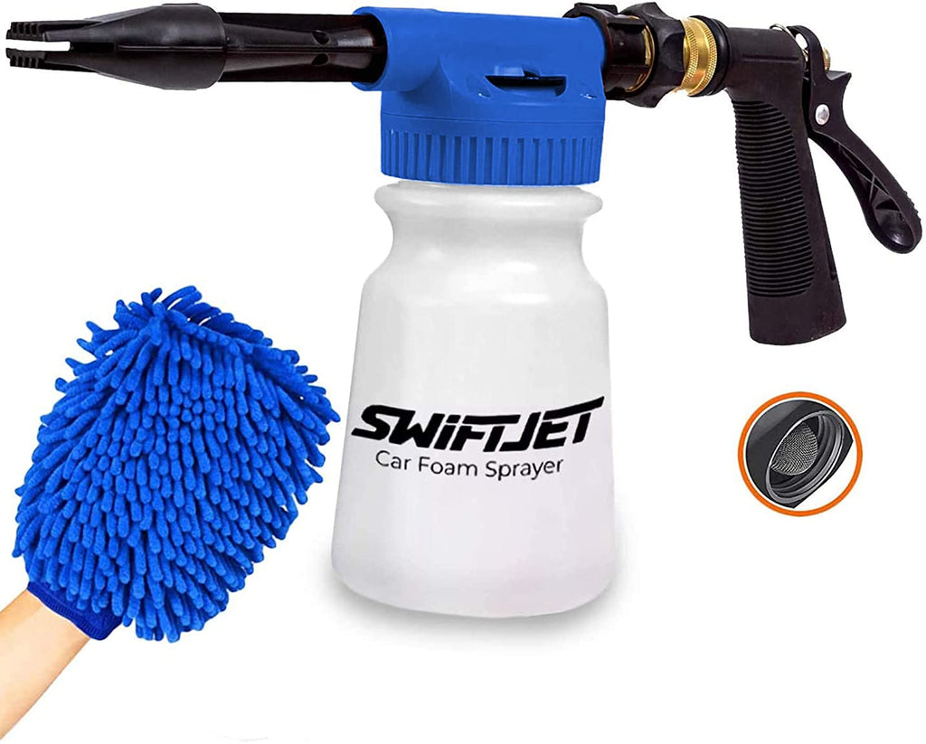 Car Wash Foam Gun + Free Microfiber Wash Mitt (Choose Orange, Blue